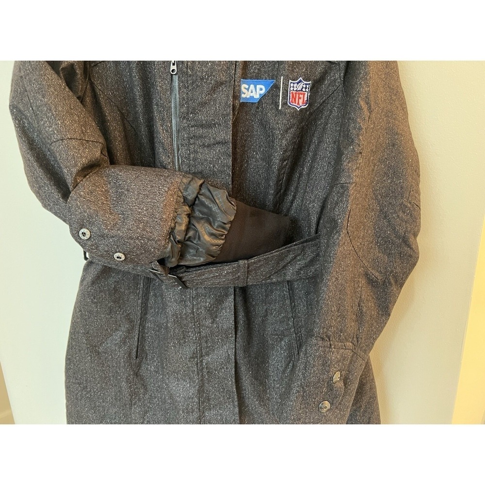 NFL Super Bowl The North Face Jacket Women Small Herringbone Belted Parka - Picture 7 of 16